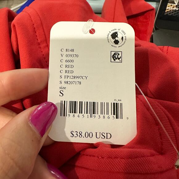 S Free People Intimately Red Still Here Halter Crop Top NWT - Picture 7 of 7